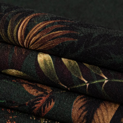 Stretch Polyester Crepe - Dark Green Floral - Verdant Shadows Print - Mood Exclusive Serengeti Collection
