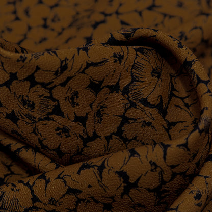 Crepé de poliéster elástico - Estampado floral Dijon - Estampado Poppy Paradise - Colección exclusiva Serengeti de Mood