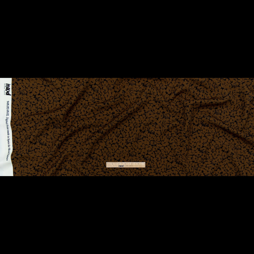 Crepé de poliéster elástico - Estampado floral Dijon - Estampado Poppy Paradise - Colección exclusiva Serengeti de Mood