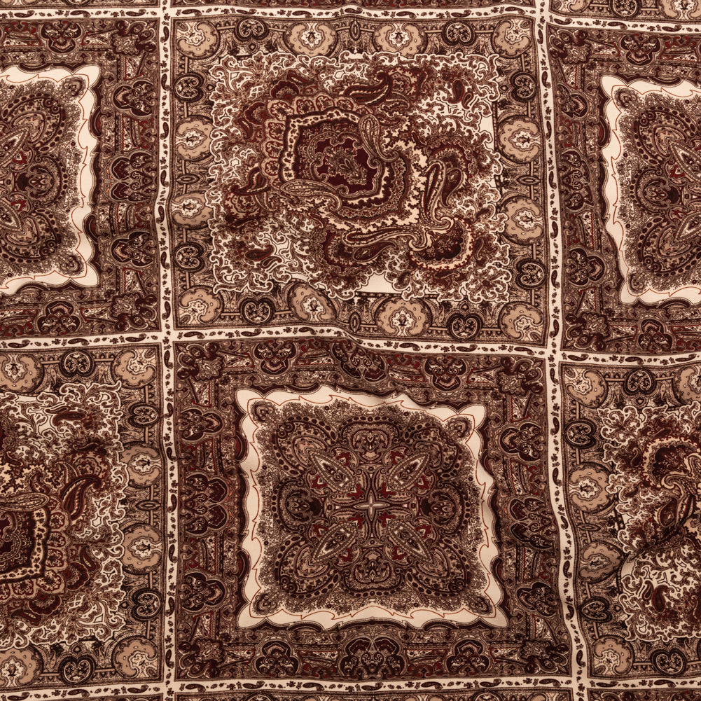 Stretch Polyester Crepe - Bandana Patchwork - Majestic Medley Print - Mood Exclusive Serengeti Collection