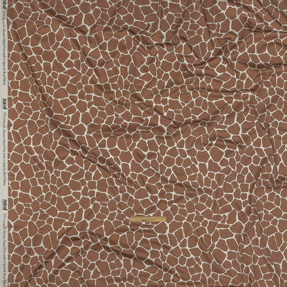 Stretch Cotton Sateen - Brown Giraffe Spots - Amorphous Amalgamation Print - Mood Exclusive Serengeti Collection