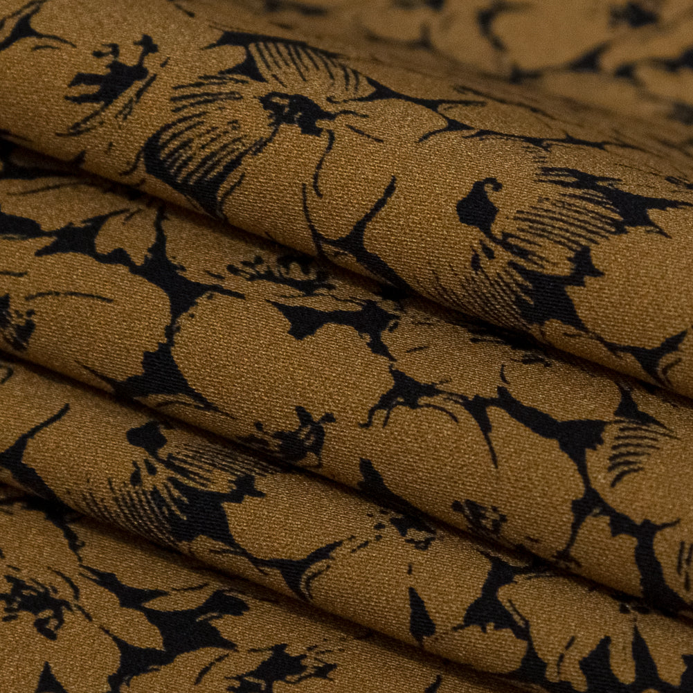 Satén de algodón elástico - Estampado floral Dijon - Estampado Poppy Paradise - Colección exclusiva Serengeti de Mood