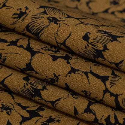 Satén de algodón elástico - Estampado floral Dijon - Estampado Poppy Paradise - Colección exclusiva Serengeti de Mood