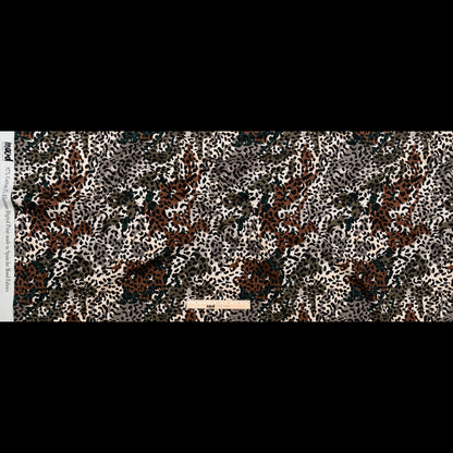 Stretch Cotton Sateen - Green and Brown Animal Spots - Guerrilla Safari Print - Mood Exclusive Serengeti Collection