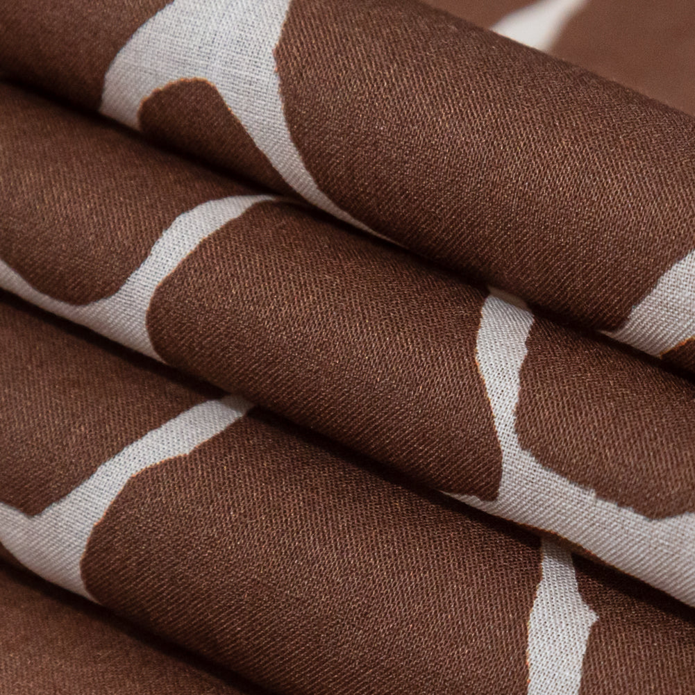 Cotton Voile - Brown Giraffe Spots - Amorphous Amalgamation Print - Mood Exclusive Serengeti Collection