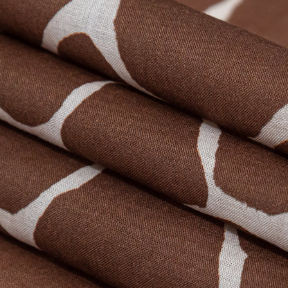 Cotton Voile - Brown Giraffe Spots - Amorphous Amalgamation Print - Mood Exclusive Serengeti Collection