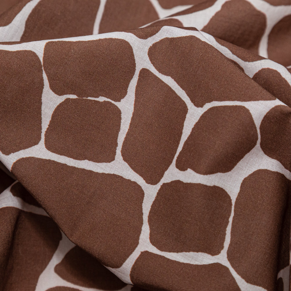 Cotton Voile - Brown Giraffe Spots - Amorphous Amalgamation Print - Mood Exclusive Serengeti Collection
