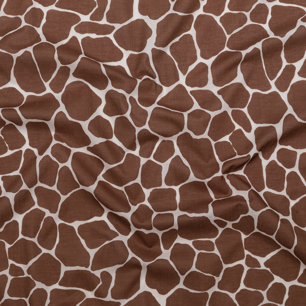 Cotton Voile - Brown Giraffe Spots - Amorphous Amalgamation Print - Mood Exclusive Serengeti Collection