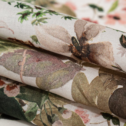 Cotton Voile - White Floral - Botanical Perpetuity Print - Mood Exclusive Serengeti Collection