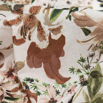 Cotton Voile - White Floral - Botanical Perpetuity Print - Mood Exclusive Serengeti Collection