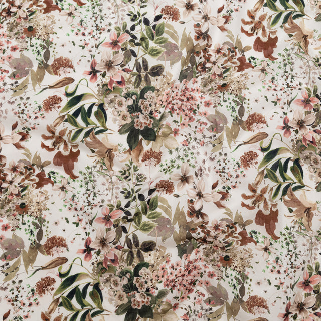 Cotton Voile - White Floral - Botanical Perpetuity Print - Mood Exclusive Serengeti Collection