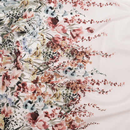 Cotton Voile - Pink and Blue Floral Border - Floral Fantasia Print - Mood Exclusive Serengeti Collection