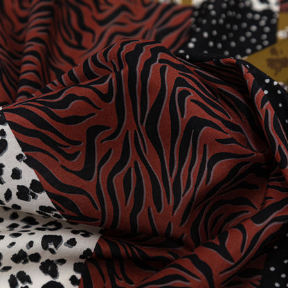 Cotton Voile - Yellow, Red and Black Patchwork - Tiled Coalescence Print - Mood Exclusive Serengeti Collection