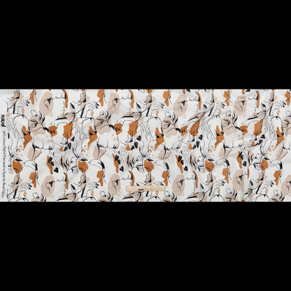 Cotton Voile - White Figure Lines - Contoured Personage Print - Mood Exclusive Serengeti Collection