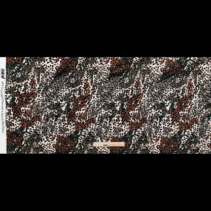 Cotton Voile - Green and Brown Animal Spots - Guerrilla Safari Print - Mood Exclusive Serengeti Collection