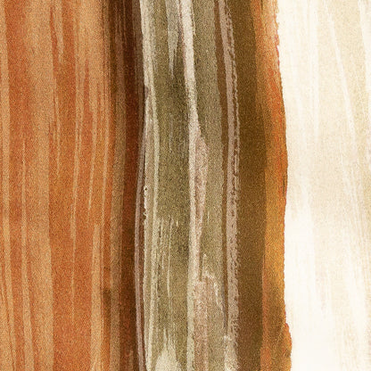 Stretch Cotton Sateen - Orange and Teal Painted Stripes - Nilotic Wasteland Print - Mood Exclusive Tumunyana Collection