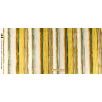 Stretch Cotton Sateen - Yellow and Royal Blue Painted Stripes - Nilotic Wasteland Print - Mood Exclusive Tumunyana Collection