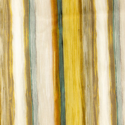 Stretch Cotton Sateen - Yellow and Royal Blue Painted Stripes - Nilotic Wasteland Print - Mood Exclusive Tumunyana Collection