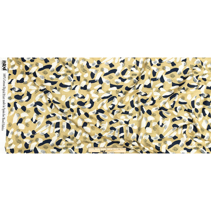 Cotton Voile - Yellow, Navy and White Brushstrokes - Nebulous Amalgam Print - Mood Exclusive Tumunyana Collection Full