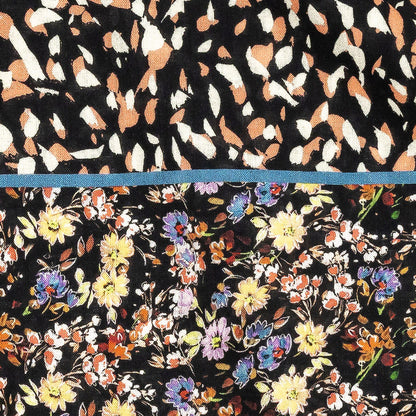 Cotton Voile - Floral and Abstract Stripes - Fragmented Flourishings Print - Mood Exclusive Tumunyana Collection Detail