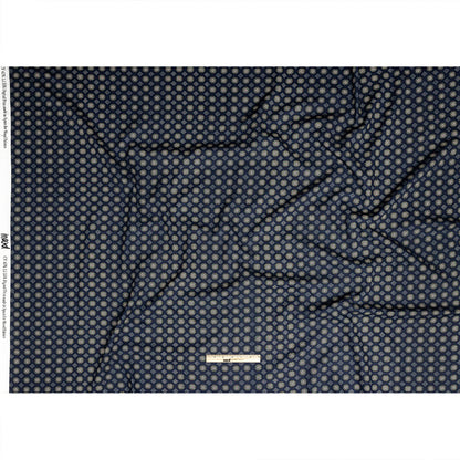 Linen and Rayon Woven - Navy Little Medallions - Motley Mosaic Print - Mood Exclusive Tumunyana Collection