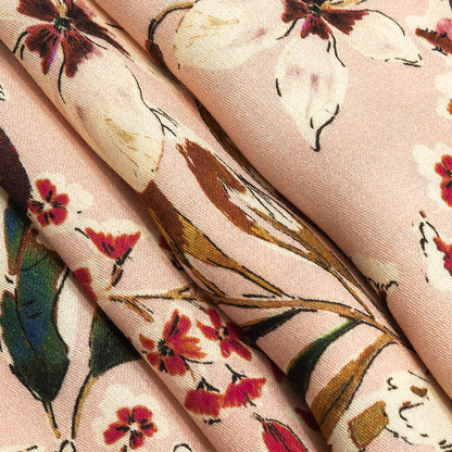 Rayon Challis - Pink Floral - Primavera Print - Mood Exclusive Viso Collection