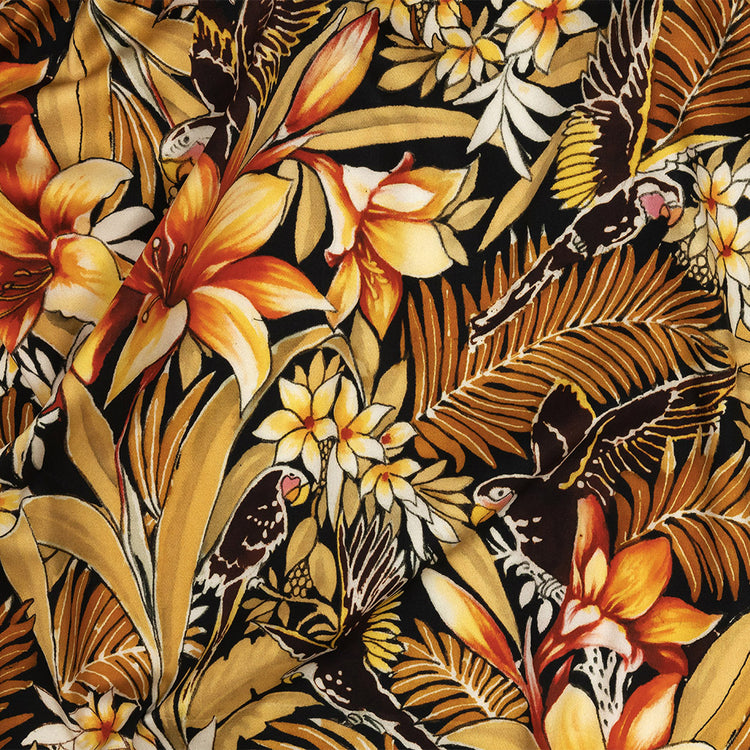 template--25130090922057__main-Stretch Cotton Sateen - Black and Gold Floral - Chiaroscuro Print - Mood Exclusive Viso Collection