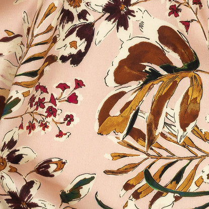 Stretch Cotton Sateen - Pink Floral - Primavera Print - Mood Exclusive Viso Collection Detail
