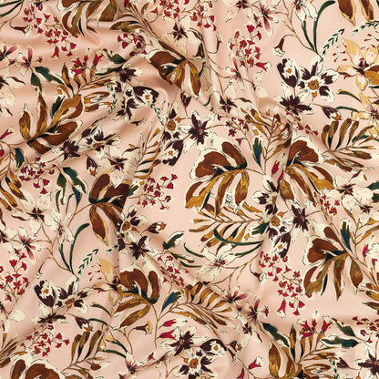 Stretch Cotton Sateen - Pink Floral - Primavera Print - Mood Exclusive Viso Collection