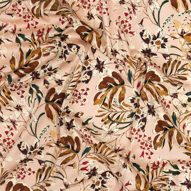 Stretch Cotton Sateen - Pink Floral - Primavera Print - Mood Exclusive Viso Collection