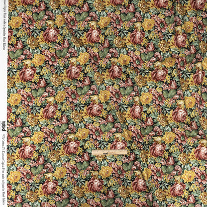 Stretch Cotton Sateen - Yellow, Pink and Green Floral - Tappezzeria Print - Mood Exclusive Viso Collection Full