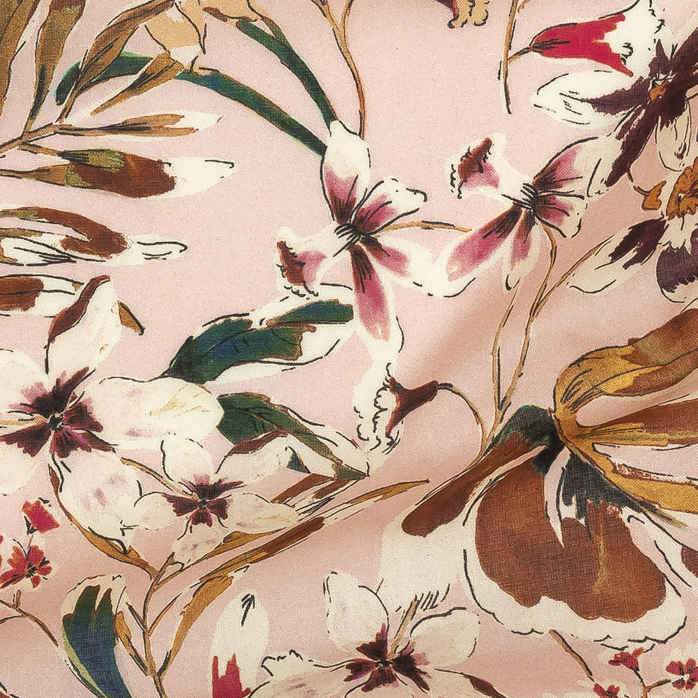 Cotton Voile - Pink Floral - Primavera Print - Mood Exclusive Viso Collection