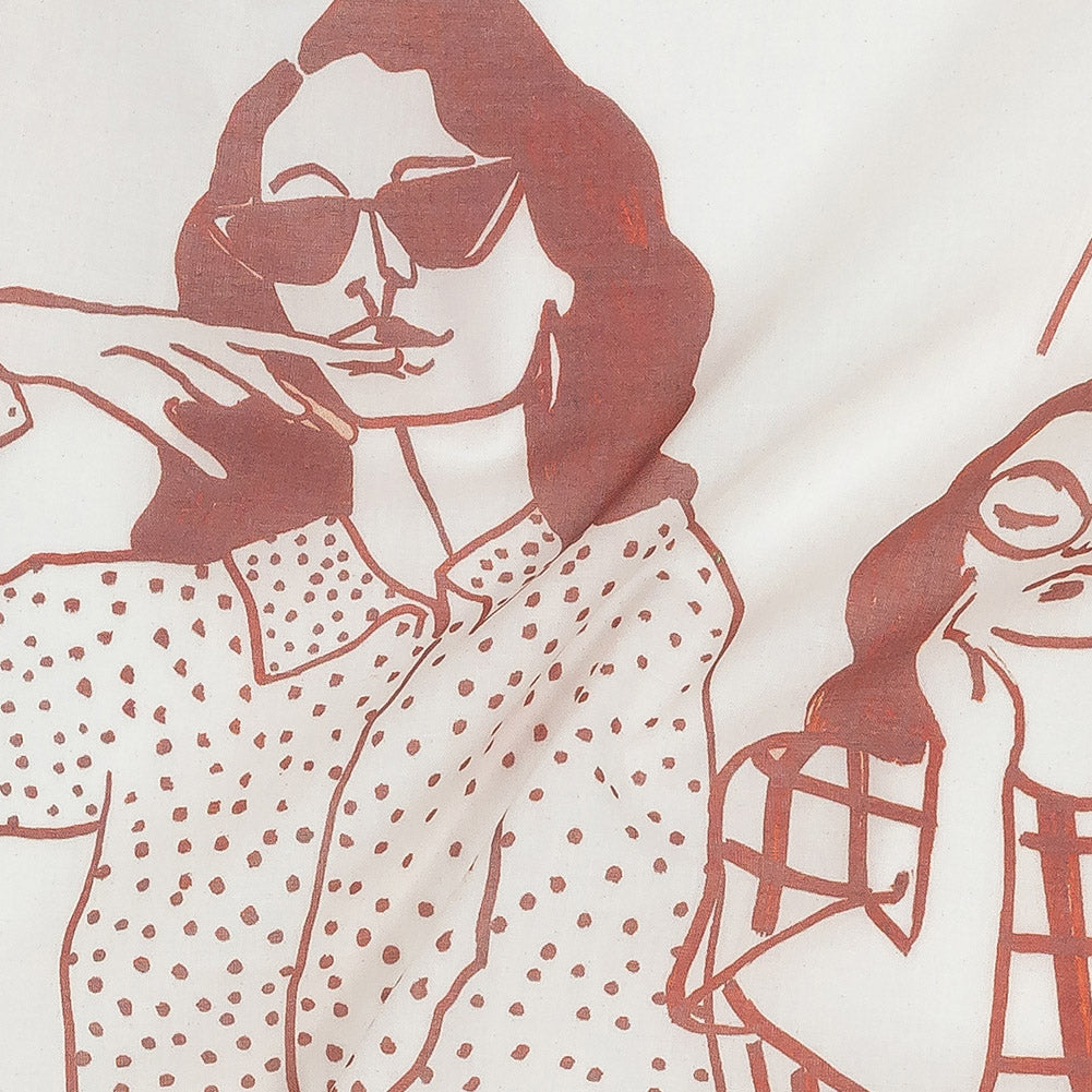 Cotton Voile - Pink and White Women - Cameo Print - Mood Exclusive Viso Collection
