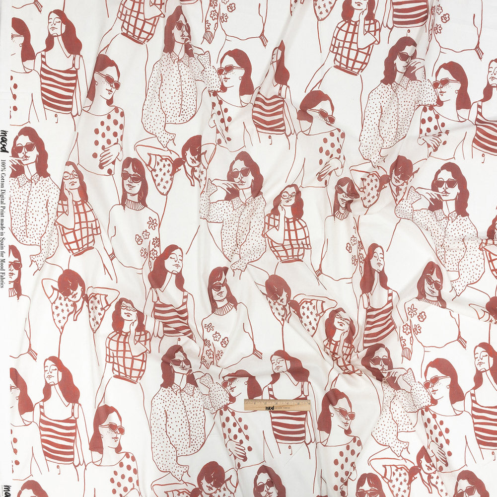Cotton Voile - Pink and White Women - Cameo Print - Mood Exclusive Viso Collection