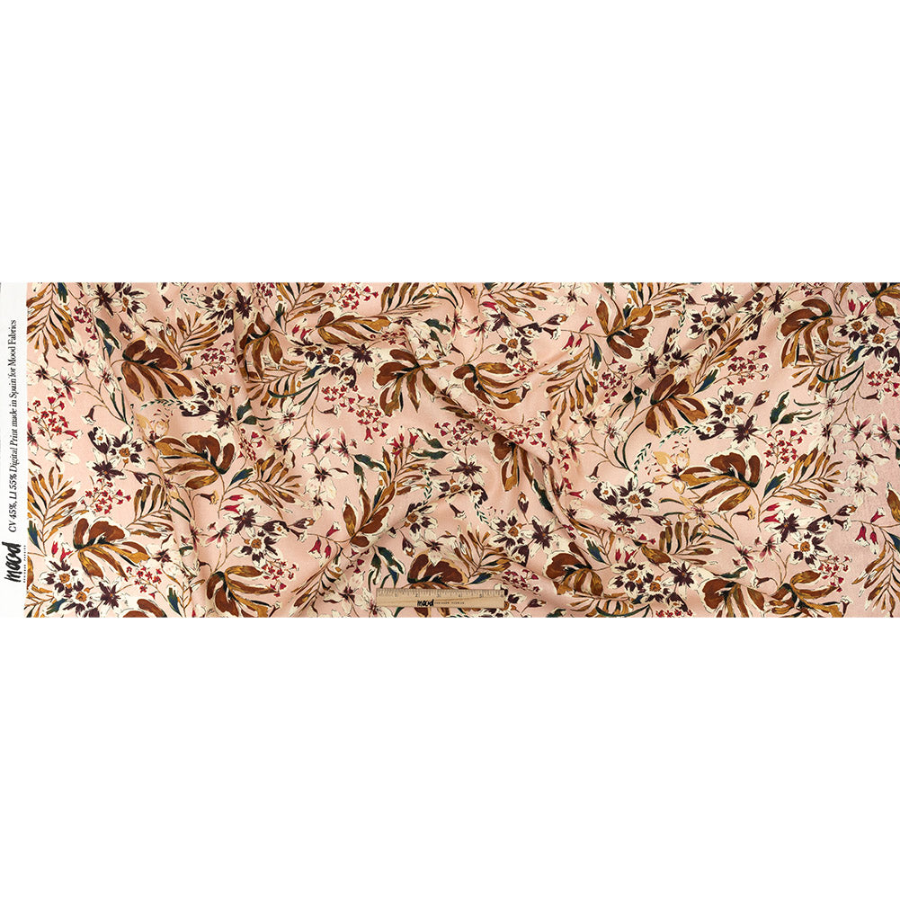 Linen and Rayon Woven - Pink Floral - Primavera Print - Mood Exclusive Viso Collection