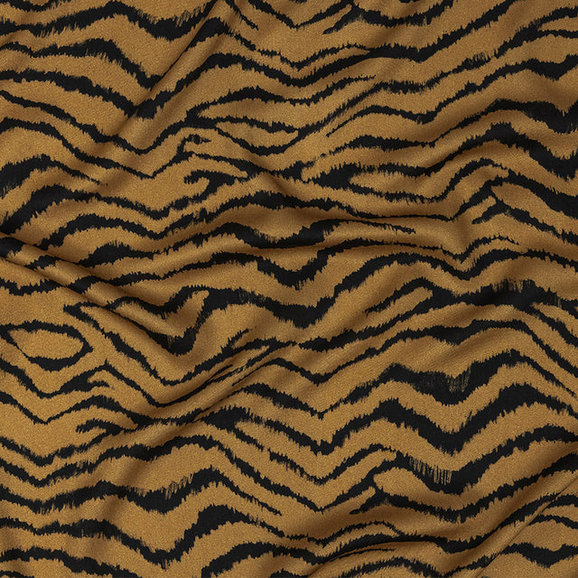 Rayon Challis - Orange Tiger Stripes - Genus Panthera Print - Mood Exclusive Rio Collection