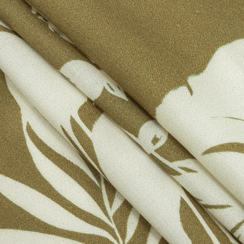 Rayon Challis - Olive Animals and Leaves - Understory Samba Print - Mood Exclusive Rio Collection