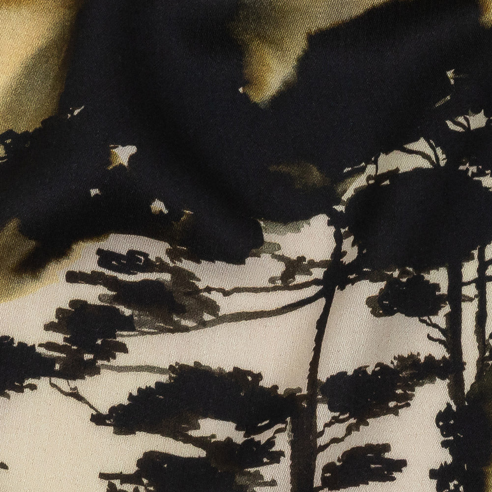 Rayon Challis - Watercolor Trees - Spectral Canopy Print - Mood Exclusive Rio Collection