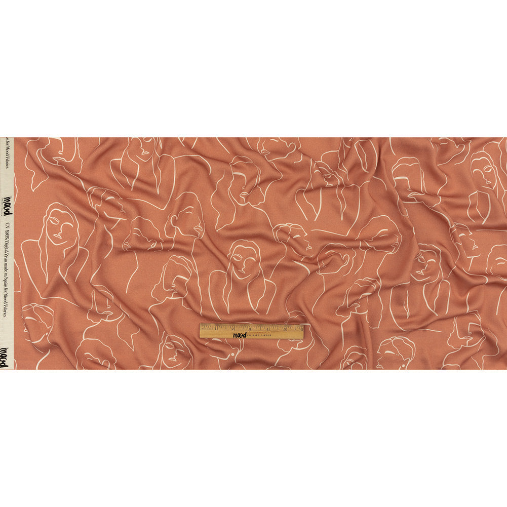 Rayon Challis - Pink Face Outlines - Sweltering Society Print - Mood Exclusive Rio Collection