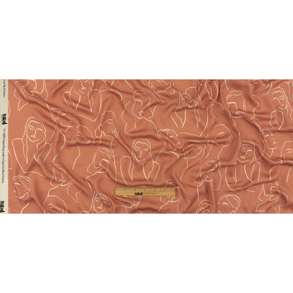 Rayon Challis - Pink Face Outlines - Sweltering Society Print - Mood Exclusive Rio Collection