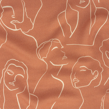 Rayon Challis - Pink Face Outlines - Sweltering Society Print - Mood Exclusive Rio Collection