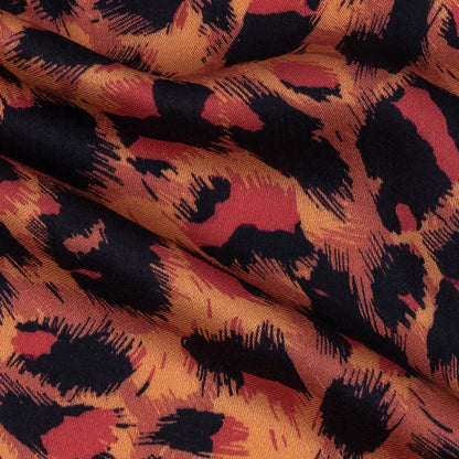 Rayon Challis - Pink and Orange Leopard Spots - Tijuca Sunrise Print - Mood Exclusive Rio Collection