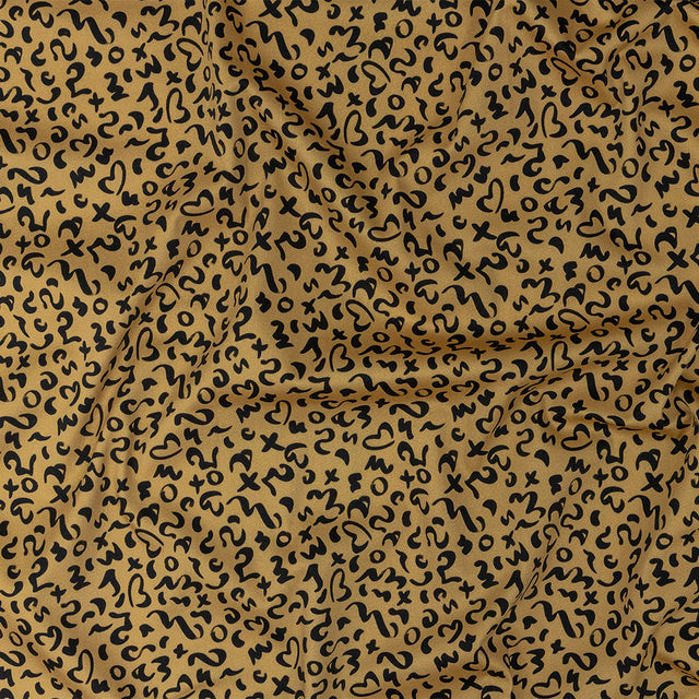 Stretch Cotton Sateen - Straw Doodle Spots - Ancient Iconography Print - Mood Exclusive Rio Collection