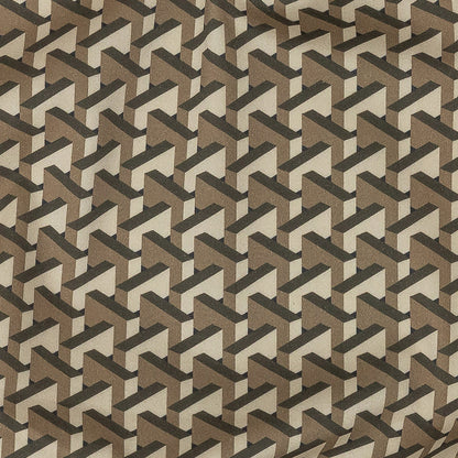 Stretch Cotton Sateen - Olive Geometric - Maloca Print - Mood Exclusive Rio Collection