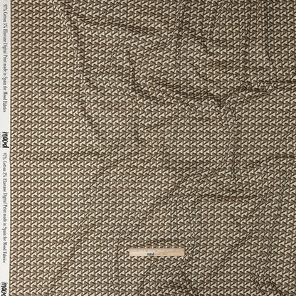 Stretch Cotton Sateen - Olive Geometric - Maloca Print - Mood Exclusive Rio Collection