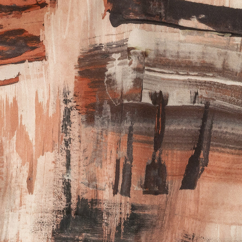 Stretch Cotton Sateen - Pink and Gray Brushstrokes - Brush With Danger Print - Mood Exclusive Rio Collection