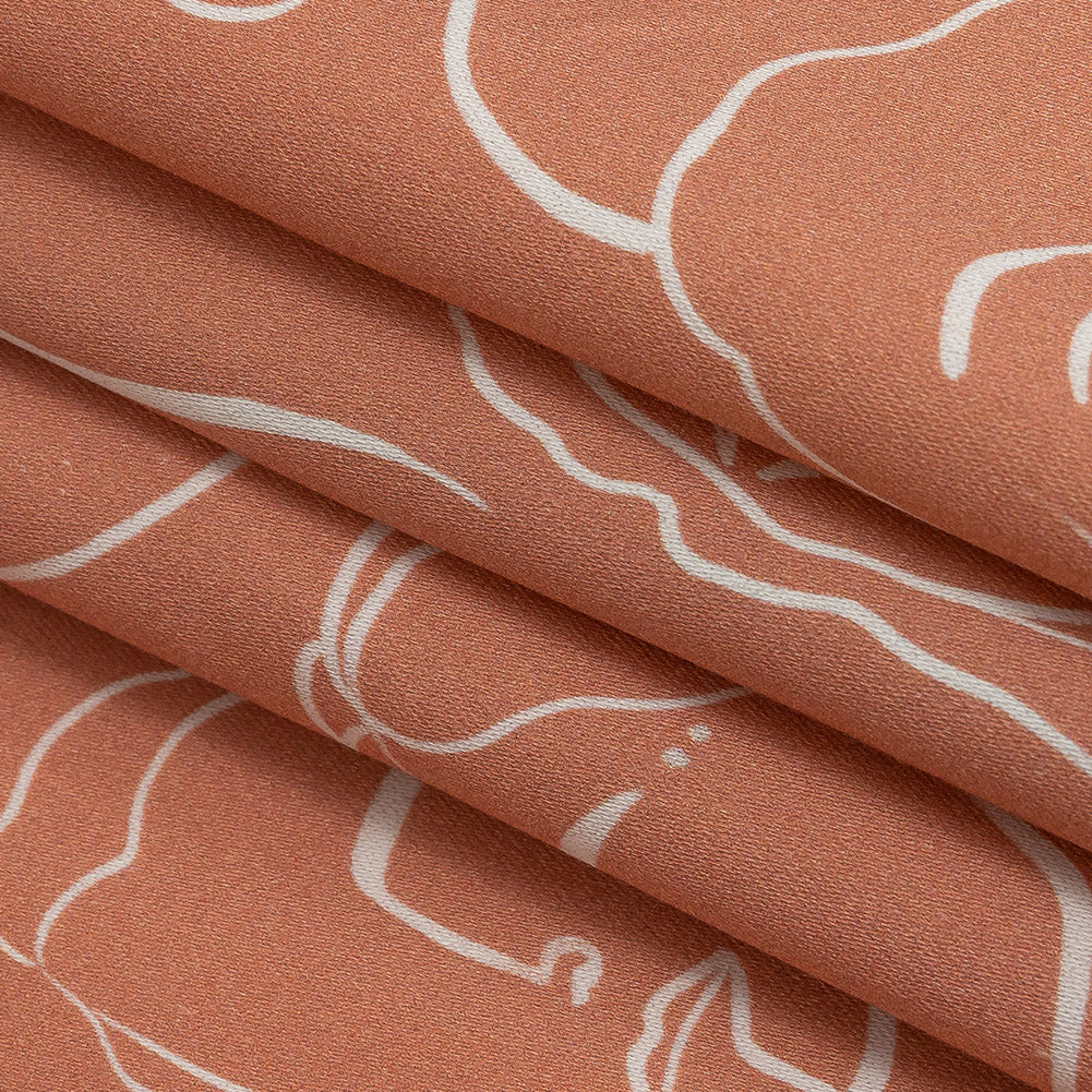 Stretch Cotton Sateen - Pink Face Outlines - Sweltering Society Print - Mood Exclusive Rio Collection