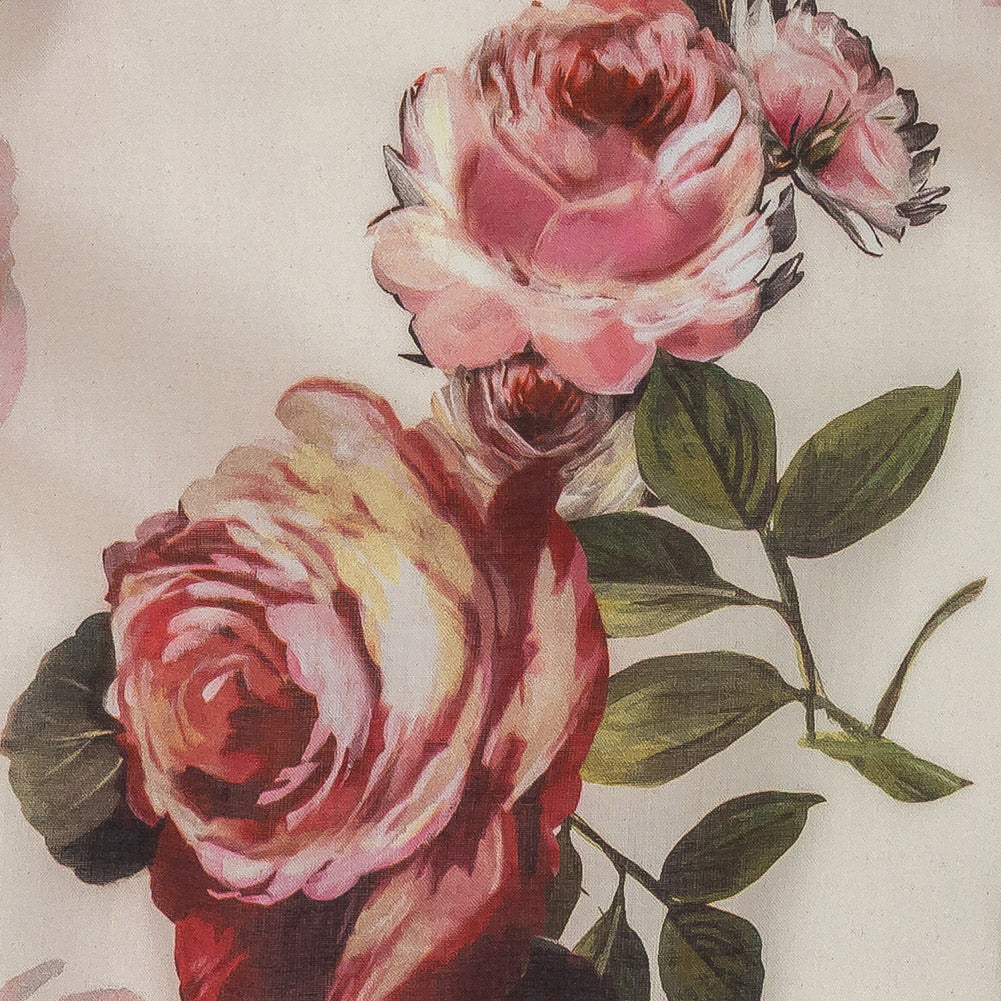 Cotton Voile - White and Pink Floral - Inhotim Blooms Print - Mood Exclusive Rio Collection