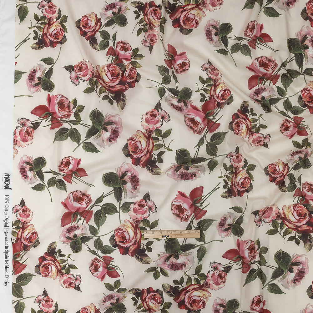 Cotton Voile - White and Pink Floral - Inhotim Blooms Print - Mood Exclusive Rio Collection