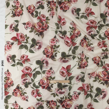 Cotton Voile - White and Pink Floral - Inhotim Blooms Print - Mood Exclusive Rio Collection